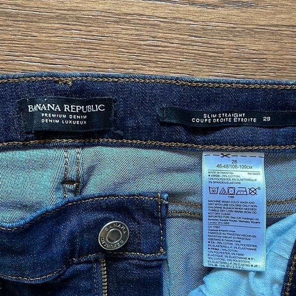 [Banana Republic] Slim Straight dark denim Jean’s - Picture 4 of 11